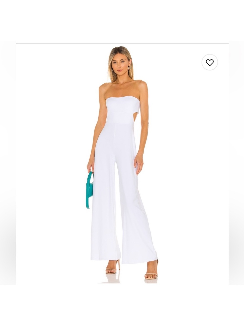 Susana Monaco White Strapless Wide-Leg Jumpsuit